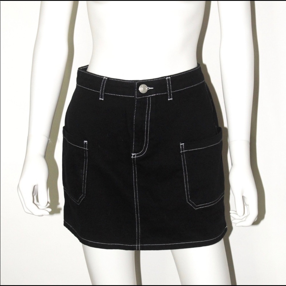 Cargo Stitched Mini Skirt